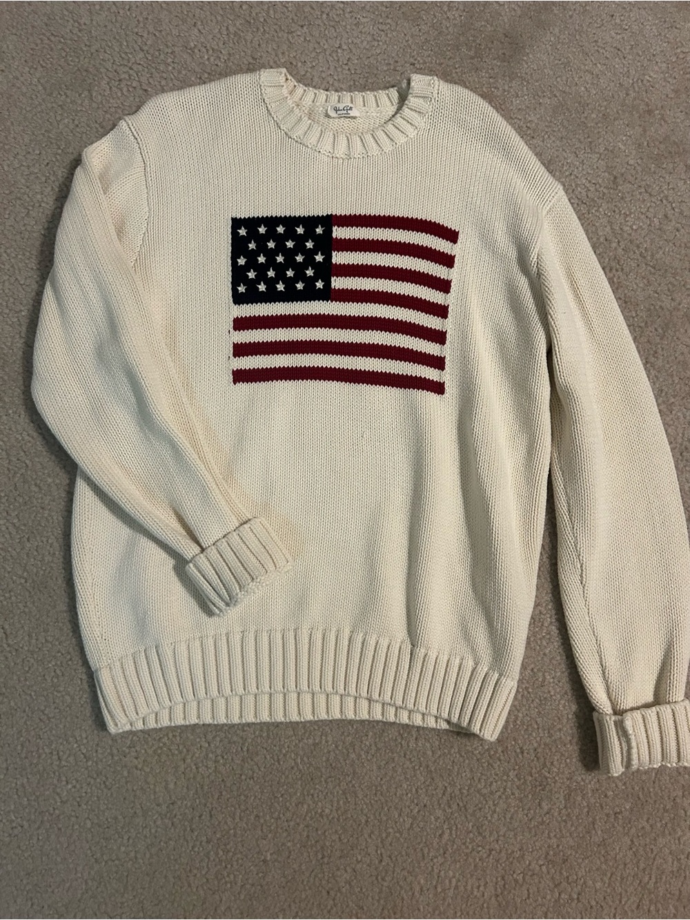 Cream Crewneck Knit Sweater